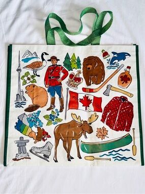 5 Canadian Icons Recycled Tote Bags Marshalls Winners Canada Day Mountie Beaver